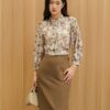 SƠ MI HOA ĐÁP REN CỔ SM03762